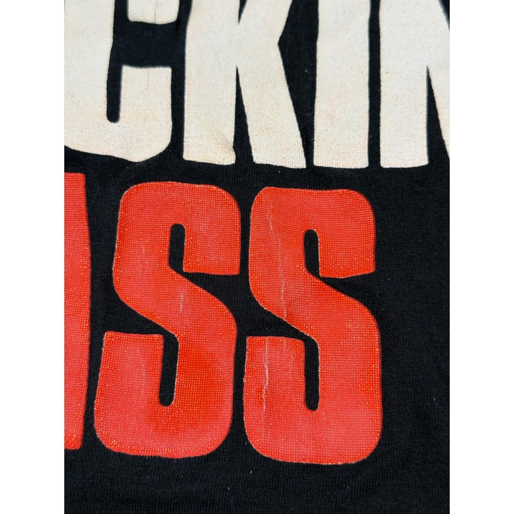 Vintage‎ 1989 Bon Jovi Tour Shirt Screen Stars XL Black Skull Graphic Rock Tee - Picture 12 of 13